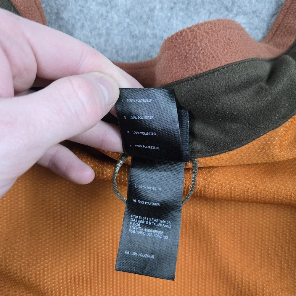 The North Face Windwall Jacket Mens‎ Small Orange Fleece Full Zip Outdoor